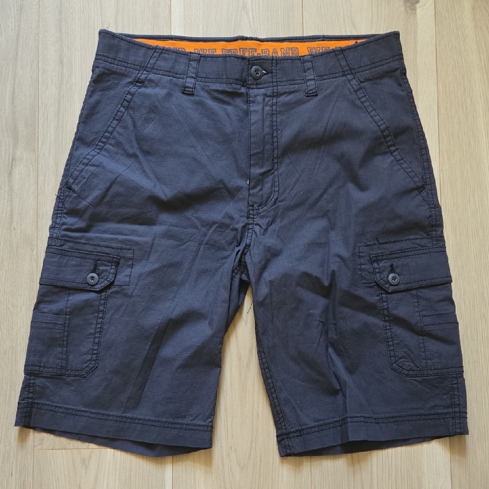 Sturdy Navy Blue Cotton Blend Cargo Shorts